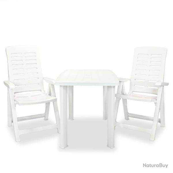 bistro 3 pcs Plastique Blanc