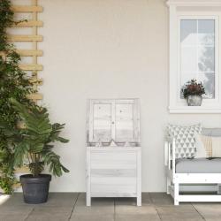 Bo&icirc;te de rangement de jardin blanc bois massif de sapin