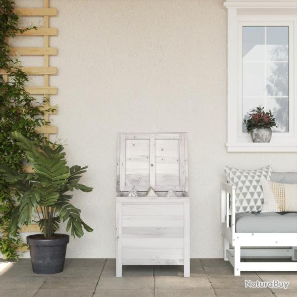 Bo�te de rangement de jardin blanc bois massif de sapin alsavelo