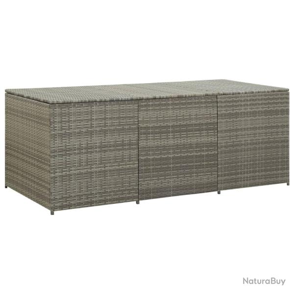 Bo�te de rangement de jardin r�sine tress�e 180x90x70 cm gris alsavelo