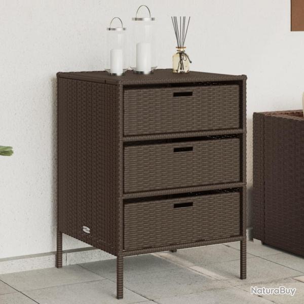 Armoire de rangement de jardin marron 55x59x80cm r�sine tress�e alsavelo