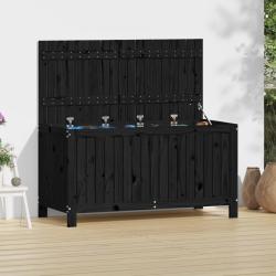 Bo&icirc;te de rangement de jardin Noir 121x55x64 cm Bois massif pin alsavelo