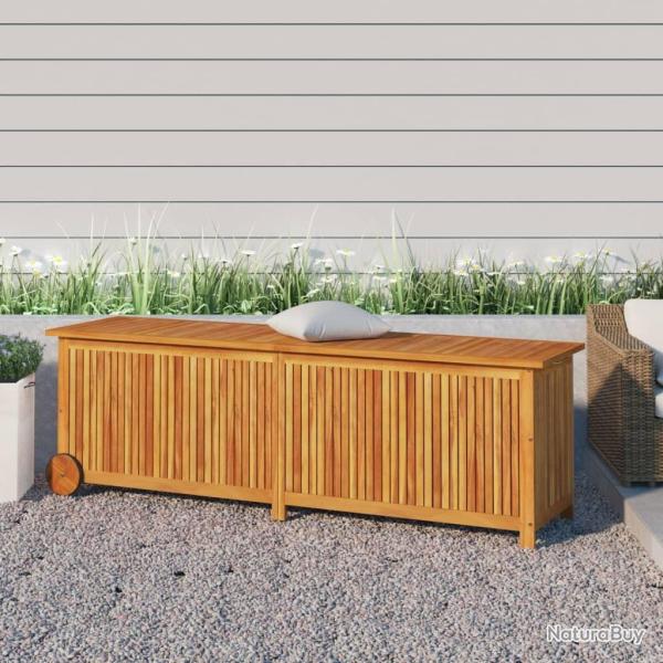Bo�te de rangement de jardin avec roues 150x50x58cm bois acacia alsavelo