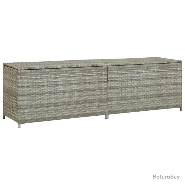 Bo�te de rangement de jardin r�sine tress�e 200x50x60 cm gris alsavelo