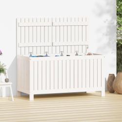 Bo&icirc;te de rangement de jardin Blanc 121x55x64 cm Bois de pin alsavelo