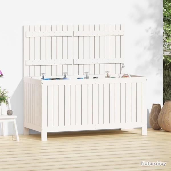 Bo�te de rangement de jardin Blanc 121x55x64 cm Bois de pin alsavelo