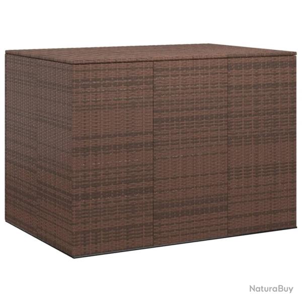 Bo�te � coussins de jardin R�sine tress�e 145x100x103 cm Marron alsavelo