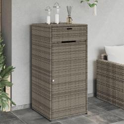 Armoire de rangement de jardin gris 55x55x111 cm r&eacute;sine tress&eacute;e alsavelo