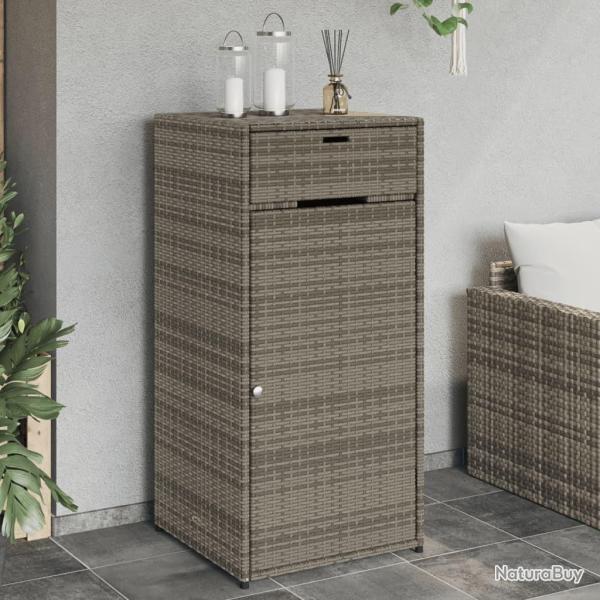 Armoire de rangement de jardin gris 55x55x111 cm r�sine tress�e alsavelo