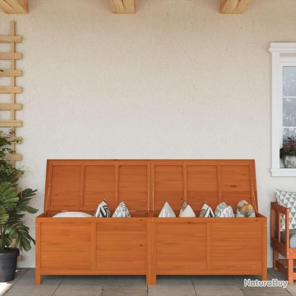 Bo�te de rangement de jardin marron bois massif de sapin alsavelo
