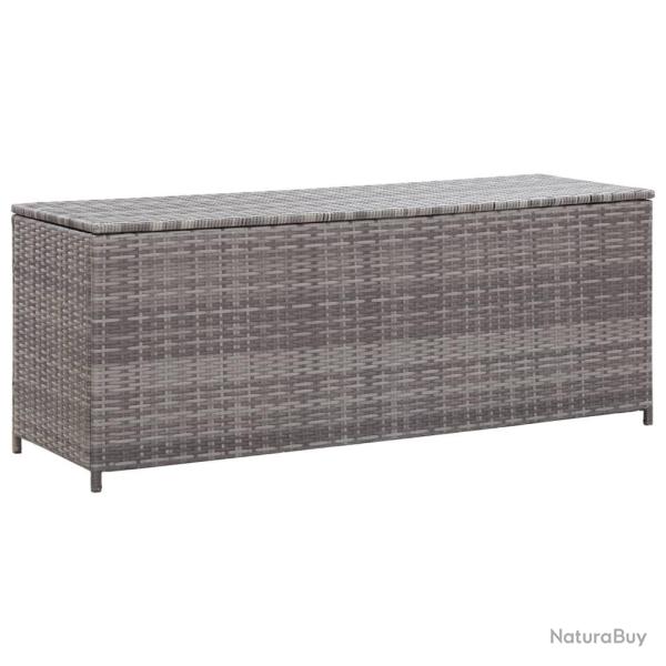 Bo�te de rangement de jardin gris 120x50x60 cm r�sine tress�e alsavelo