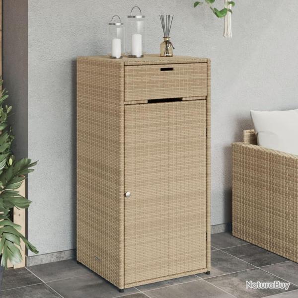 Armoire de rangement de jardin beige 55x55x111cm r�sine tress�e alsavelo