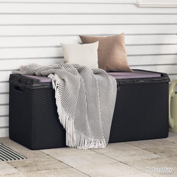 Bo�te de rangement jardin coussin de si�ge anthracite 350 L PP alsavelo