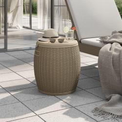 Bo&icirc;te de rangement de jardin 4 en 1 marron clair polypropyl&egrave;ne