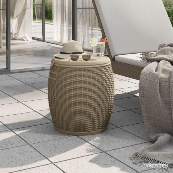 Bote de rangement de jardin 4 en 1 marron clair polypropylne alsavelo