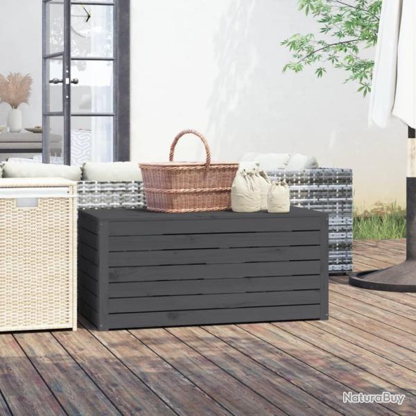 Bo�te de jardin gris 101x50,5x46,5 cm bois massif de pin alsavelo