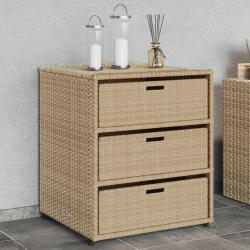 Armoire de rangement de jardin beige 55x59x69 cm r&eacute;sine tress&eacute;e