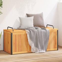 Bo&icirc;te &agrave; coussins d'ext&eacute;rieur bois d'acacia solide et acier