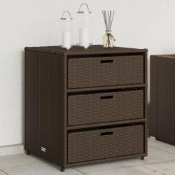 Armoire de rangement de jardin marron 55x59x69cm r&eacute;sine tress&eacute;e