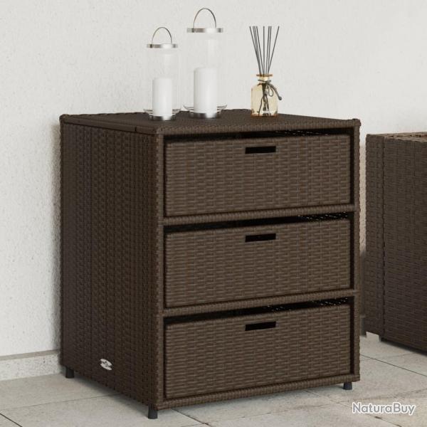 Armoire de rangement de jardin marron 55x59x69cm r�sine tress�e