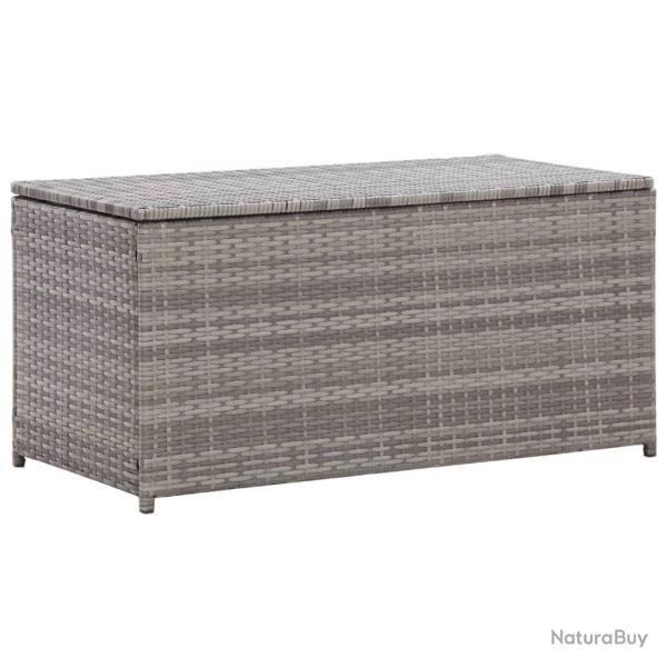 Bo�te de rangement de jardin r�sine tress�e 100x50x50 cm gris alsavelo