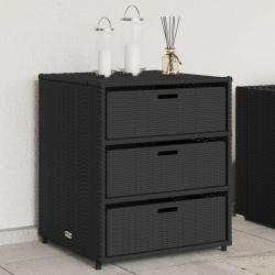 Armoire de rangement de jardin noir 55x59x69 cm r&eacute;sine tress&eacute;e
