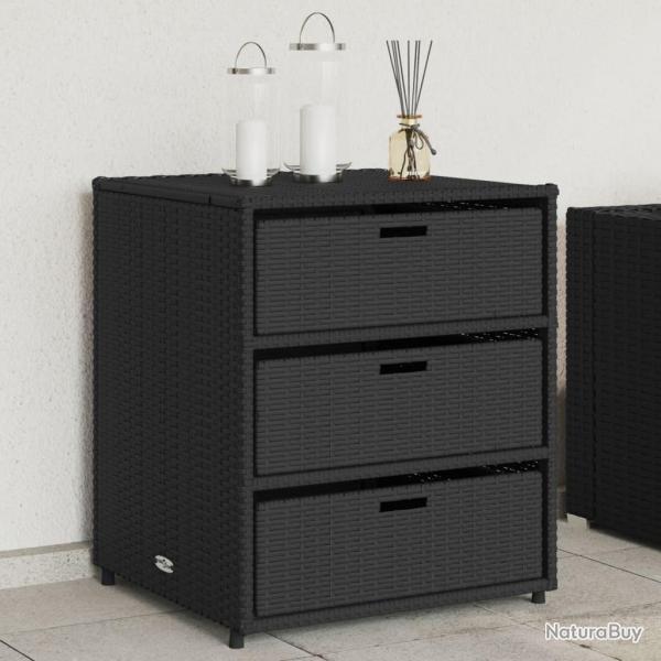 Armoire de rangement de jardin noir 55x59x69 cm r�sine tress�e