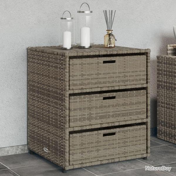 Armoire de rangement de jardin gris 55x59x69 cm r�sine tress�e