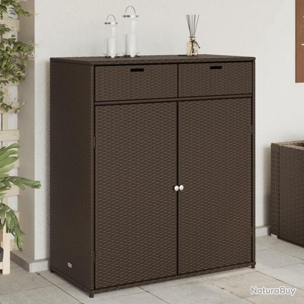 Armoire de rangement jardin marron 105x55x113 cm r�sine tress�e alsavelo