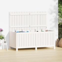 Bo&icirc;te de rangement de jardin Blanc 147x68x64 cm Bois de pin alsavelo