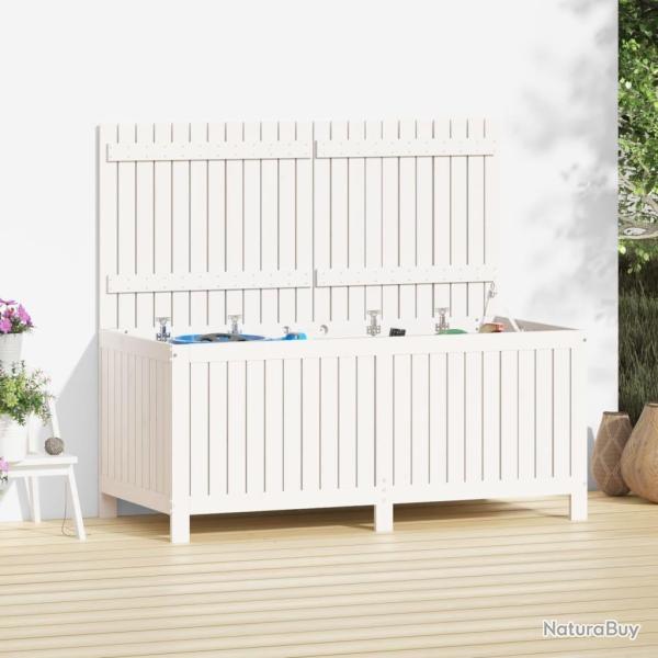 Bo�te de rangement de jardin Blanc 147x68x64 cm Bois de pin alsavelo