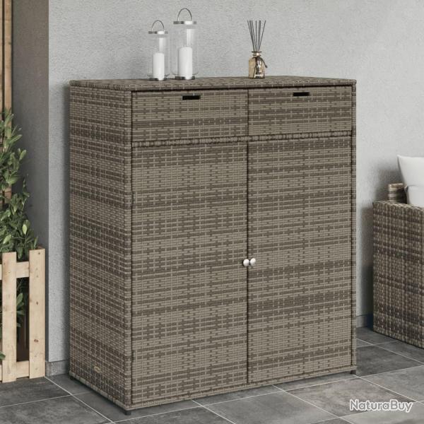 Armoire de rangement de jardin gris 105x55x113cm r�sine tress�e alsavelo