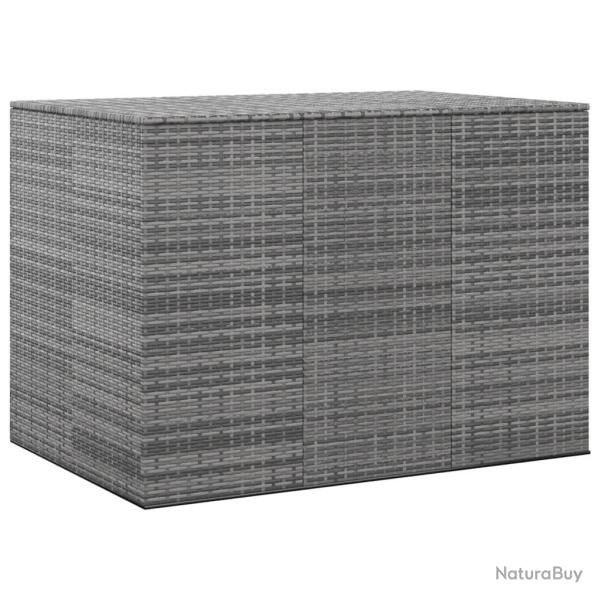 Bo�te � coussins de jardin R�sine tress�e 145x100x103 cm Gris alsavelo