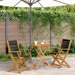 bistro 3 pcs noir polypropyl&egrave;ne et bois massif