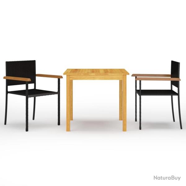 Ensemble  manger de jardin 3 pcs Noir alsavelo