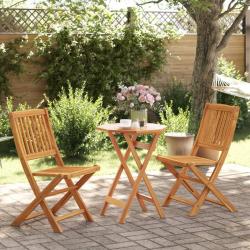 bistro pliable 3 pcs bois d'acacia solide alsavelo