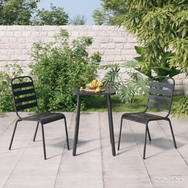 Ensemble � manger de jardin 3 pcs anthracite acier alsavelo