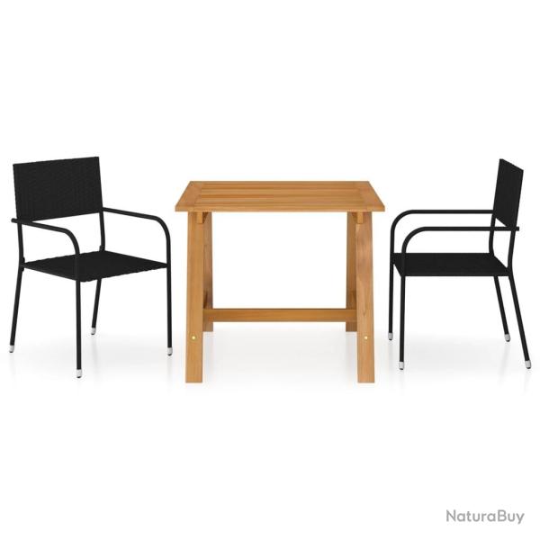 Ensemble � manger de jardin 3 pcs Noir
