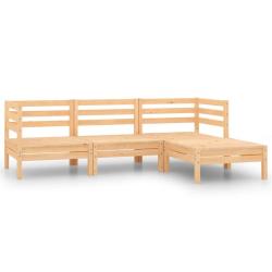 Salon de jardin 4 pcs bois massif de pin alsavelo