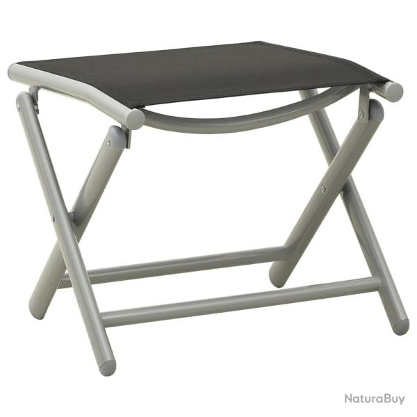 Repose-pied pliable noir et argent� textil�ne et aluminium