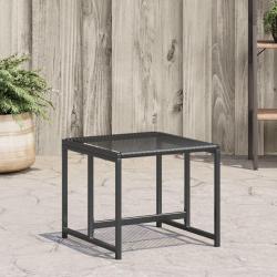 Tabourets de jardin lot de 4 noir r&eacute;sine tress&eacute;e alsavelo