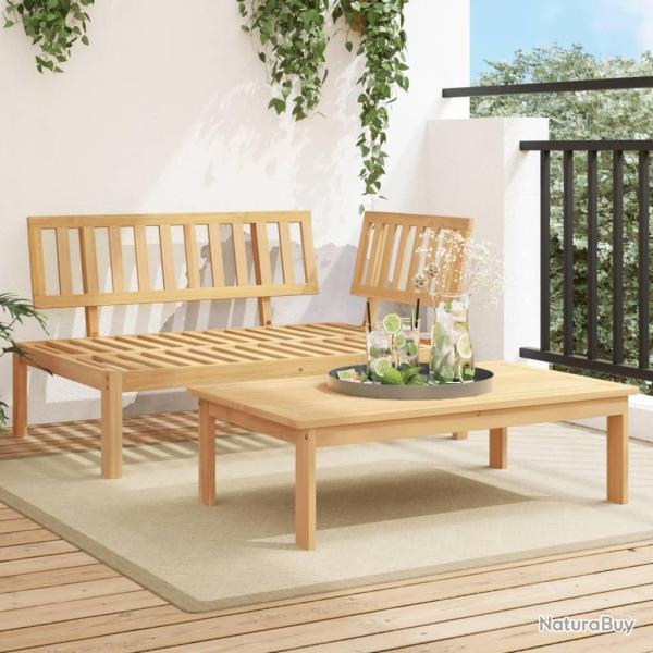 Salon de jardin palette 2 pcs bois massif d'acacia alsavelo