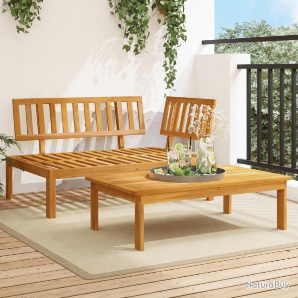 Salon de jardin palette 2 pcs bois massif d'acacia alsavelo