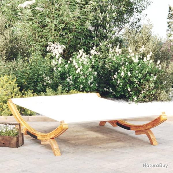 Lit de repos ext�rieur 165x188,5x46 cm Bois courb� massif Cr�me alsavelo