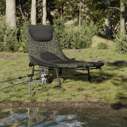 Lit de p&ecirc;che avec pieds &agrave; boue r&eacute;glables pliable camouflage
