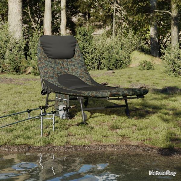 Lit de p�che avec pieds � boue r�glables pliable camouflage