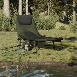 Lit de p&ecirc;che avec pieds &agrave; boue r&eacute;glables pliable vert