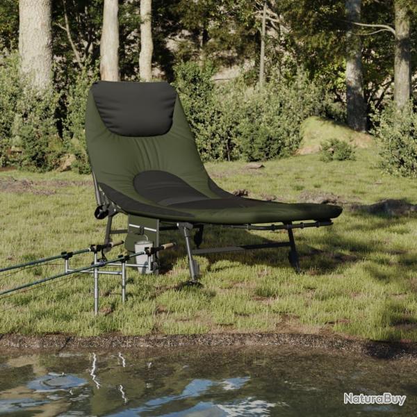 Lit de p�che avec pieds � boue r�glables pliable vert