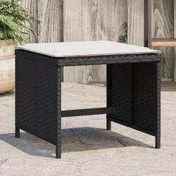 Tabourets de jardin et coussins lot de 4 noir 41x41x36 cm rotin alsavelo