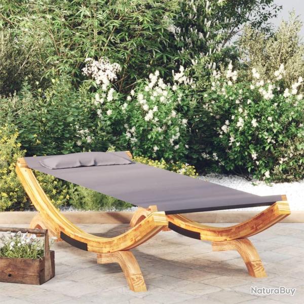 Lit de repos extrieur 100x188,5x44 cm Bois courb Anthracite alsavelo